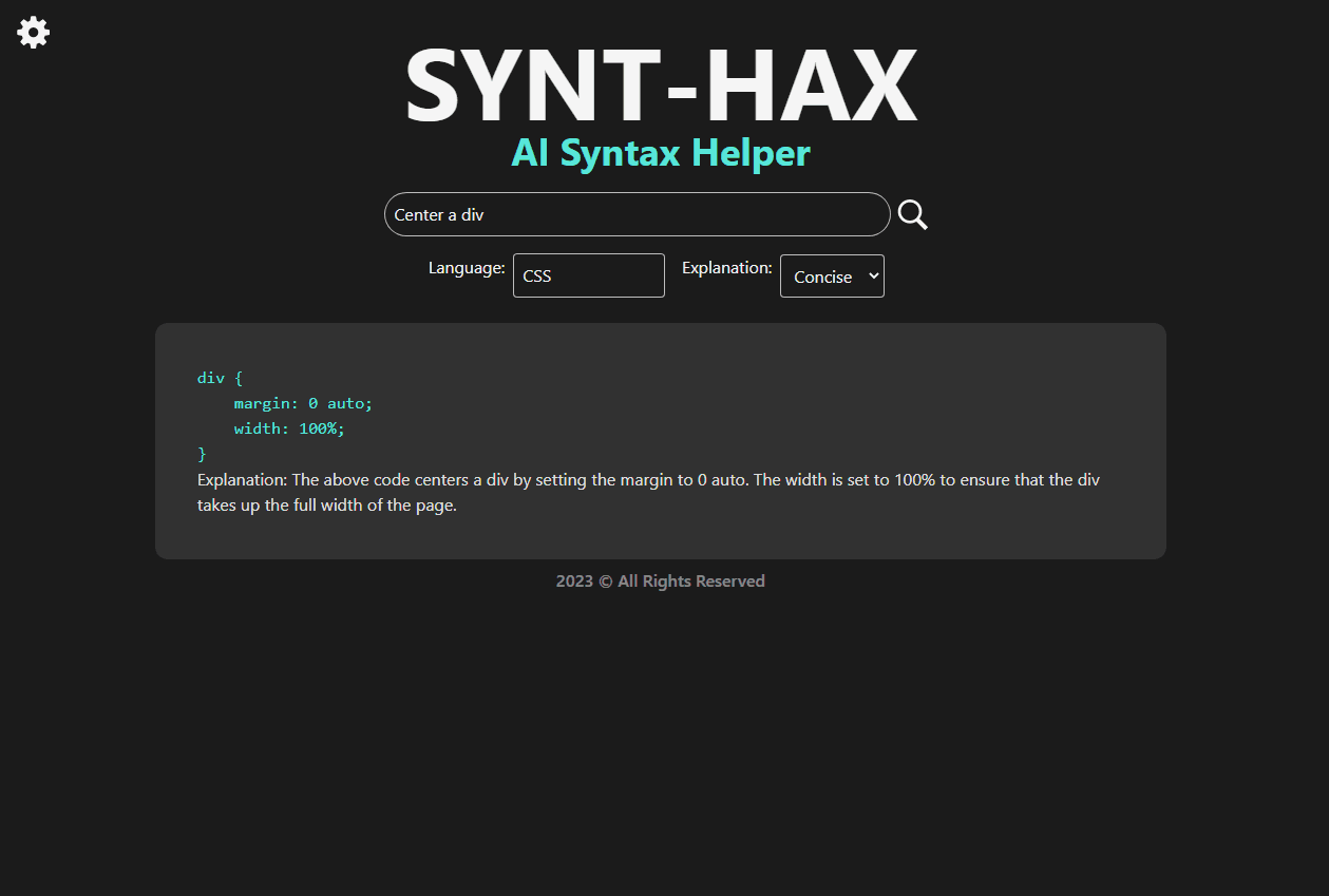 Synt-Hax - AI Syntax Helper